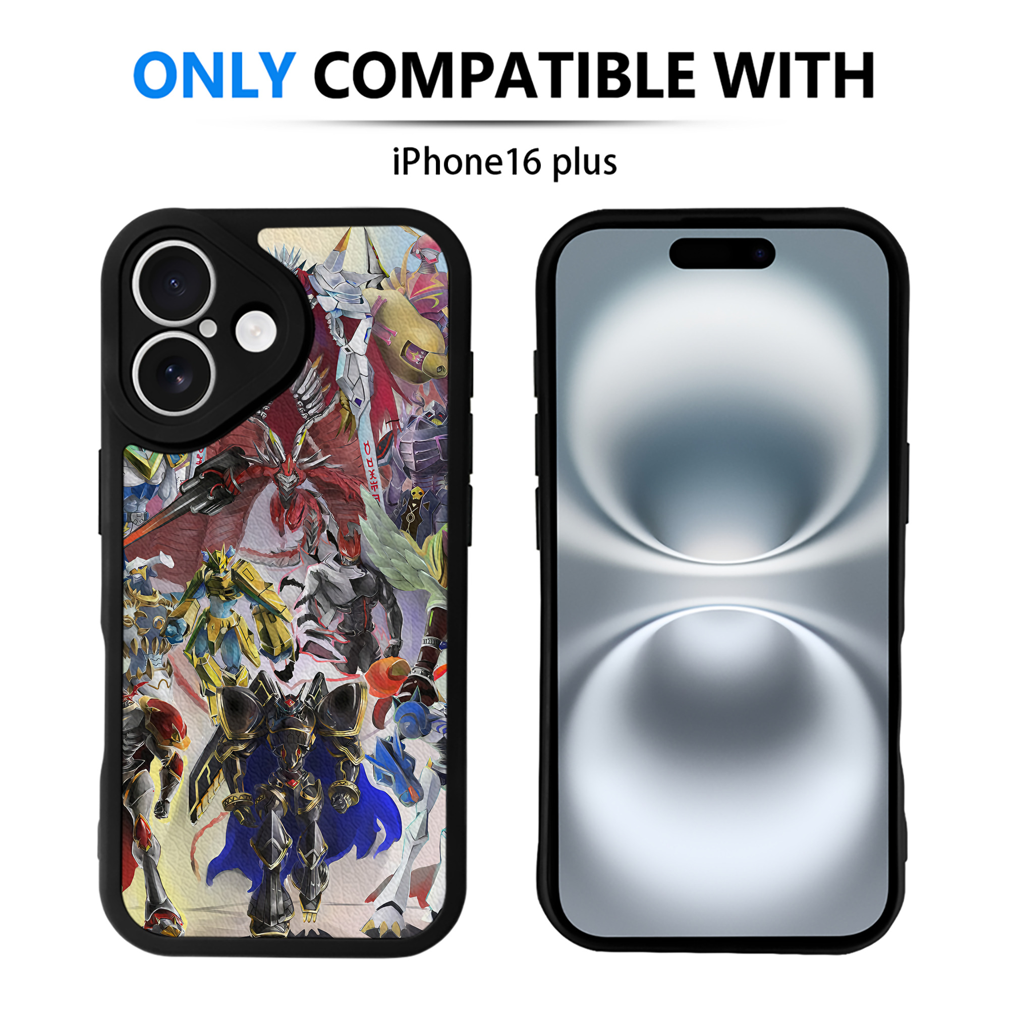 （画像用） Digimon デジタルモンスター/デジモン 【iPhone 16シリーズ対応】シリコンスマホケース（レザー調） 材質：シリコン